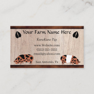 Tarjeta De Visita Cerdo KuneKune