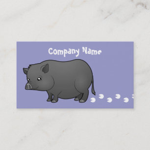 Tarjeta De Visita Cerdo Miniatura de Dibujos Animados