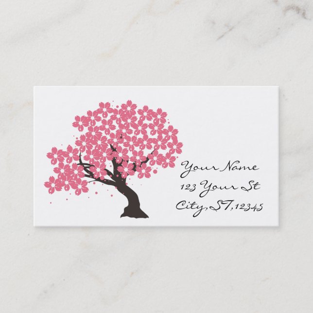 Tarjeta De Visita Cerezo japonés florece Thunder_Cove (Anverso)