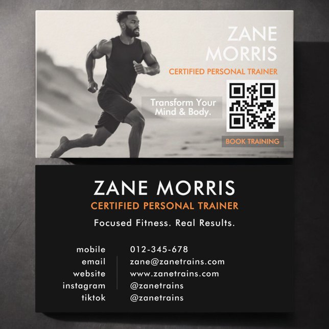 Tarjeta De Visita Certified Personal Trainer QR Code (Subido por el creador)