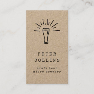 Tarjeta De Visita cervecería de vidrio microcervecería de doodle r