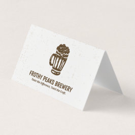 Tarjeta De Visita Cervecería QR barnizable plegada