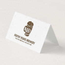 Tarjeta De Visita Cervecería QR barnizable plegada