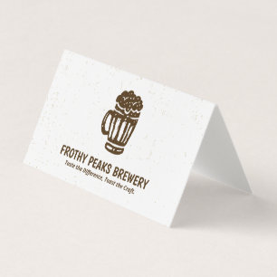 Tarjeta De Visita Cervecería QR barnizable plegada