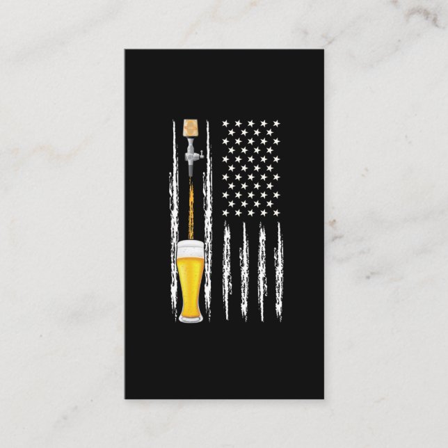 Tarjeta De Visita Cerveza artesanal Ama la Bandera Americana Estados (Anverso)
