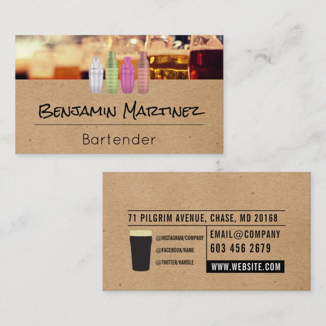Tarjeta De Visita Cerveza | Bartender (Anverso / Reverso)