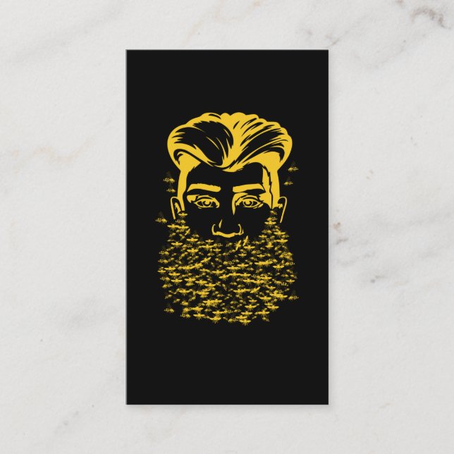 Tarjeta De Visita Cerveza con barba Mustache Papá Abejas (Anverso)
