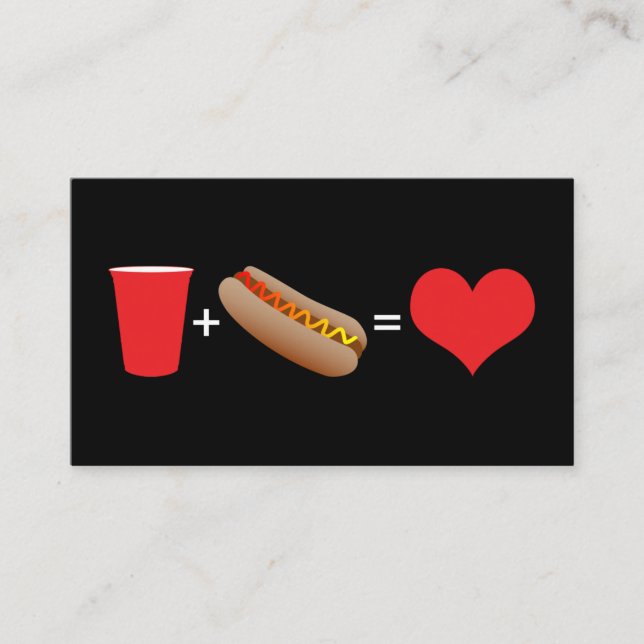 Tarjeta De Visita cerveza hot dogs love (Anverso)
