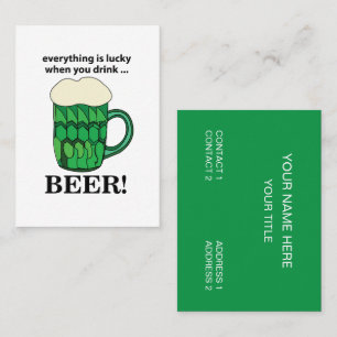 Tarjeta De Visita Cerveza Verde Afortunada St Patricks Day Cerveza V