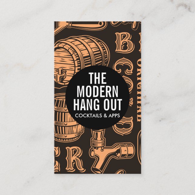 Tarjeta De Visita Cerveza y cervecería | Restaurante (Anverso)