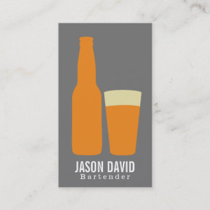 Tarjeta De Visita Cerveza y vidrio (naranja)