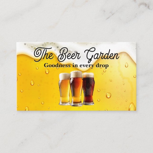 Tarjeta De Visita Cervezas de espuma | Brew (Anverso)