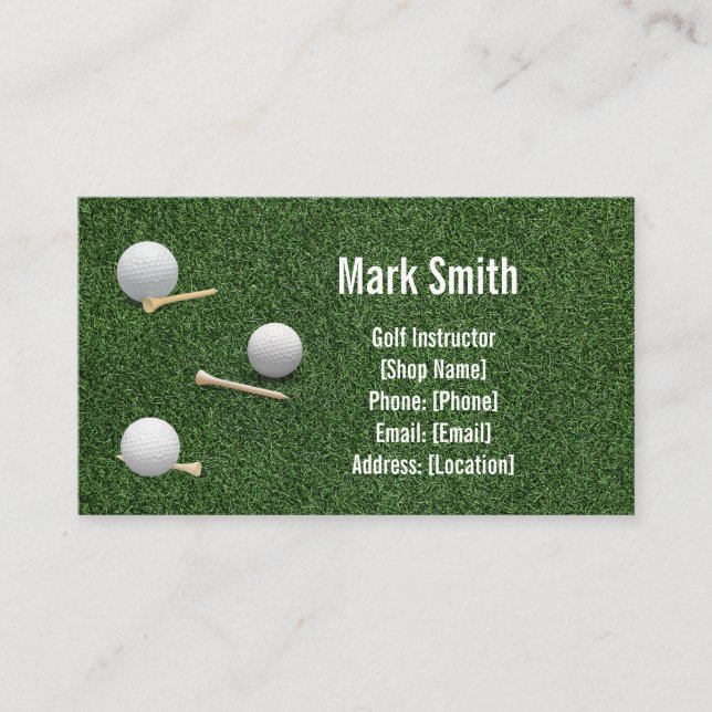 Tarjeta De Visita Césped verde de golf (Anverso)