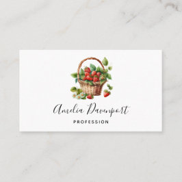 Tarjeta De Visita Cesta cutánea llena de fresas