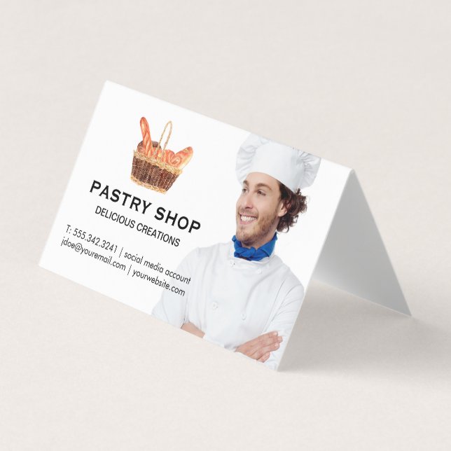 Tarjeta De Visita Cesta de Baguettes | Chef (Anverso)