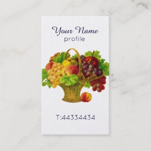 Tarjeta De Visita Cesta de fruta de cosecha