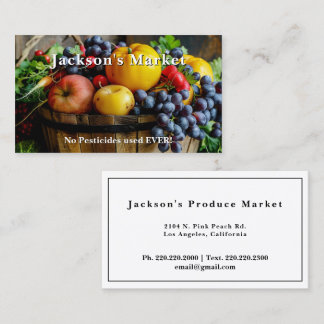 Tarjeta De Visita Cesta de frutas y verduras del mercado de producto