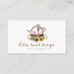 Tarjeta De Visita Cesta de girasol batidor cuchara manga pastelera p