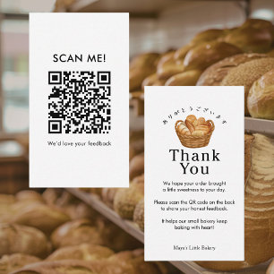 Tarjeta De Visita Cesta de Pan Rústico Deja una Reseña Código QR