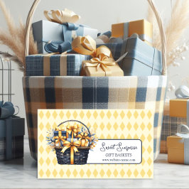 Tarjeta De Visita Cesta de regalo amarillo azul de la marina