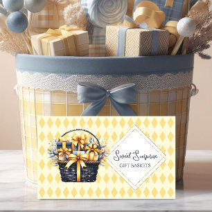 Tarjeta De Visita Cesta de regalo azul y amarillo de la marina