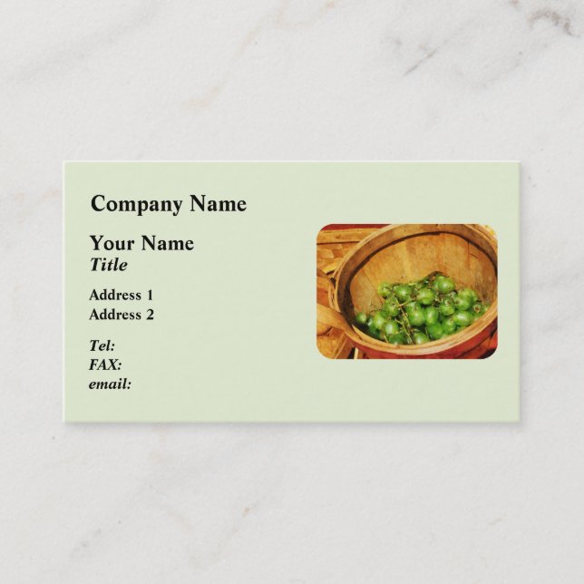 Tarjeta De Visita Cesta de uvas verdes (Anverso)