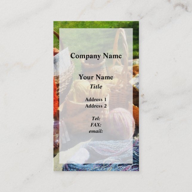 Tarjeta De Visita Cestas de hilado en el mercado de pulgas (Anverso)