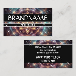 Tarjeta De Visita Chakra Flor de vida Purpurina esparcen estrellas