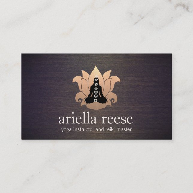 Tarjeta De Visita Chakra Lotus Yoga e Instructor de Meditación Mader (Anverso)