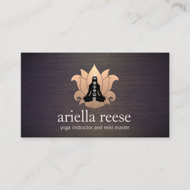 Tarjeta De Visita Chakra Lotus Yoga e Instructor de Meditación Mader (Anverso)