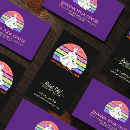 Tarjeta De Visita Chakra Meditación Yoga Rainbow Sunset