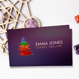 Tarjeta De Visita Chakra Zen Stones de energía Curación de cristal
