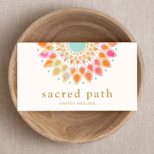 Tarjeta De Visita Chakras Lotus Flor Mandala Energy Healer