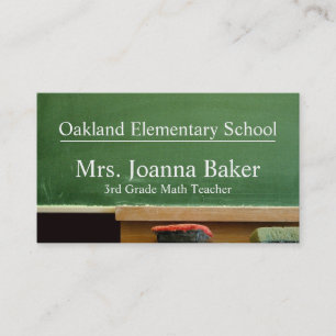 Tarjeta De Visita Chalk Board School Teacher Business Card