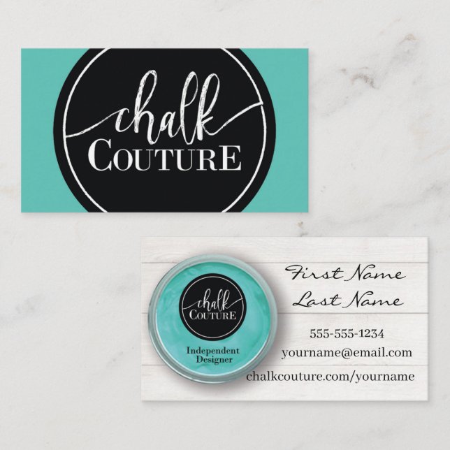 Tarjeta De Visita Chalk Couture Custom Business Card (Anverso / Reverso)