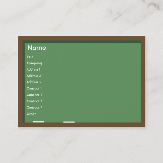 Tarjeta De Visita Chalkboard - Chubby (Anverso)