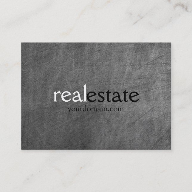 Tarjeta De Visita Chalkboard Chubby Real Estate Agent Business Card (Anverso)