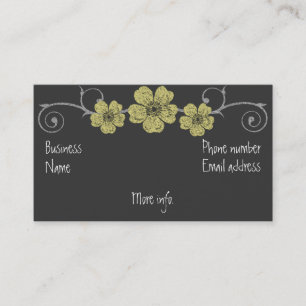 Tarjeta de visita Chalkboard de rosas amarillas sa