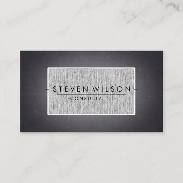 Tarjeta De Visita Chalkboard Elegant Profesional Moderno Linen (Anverso)