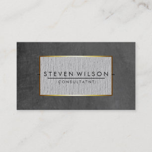 Tarjeta De Visita Chalkboard Elegant Profesional Moderno Linen Gold