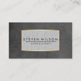 Tarjeta De Visita Chalkboard Elegant Profesional Moderno Linen Gold