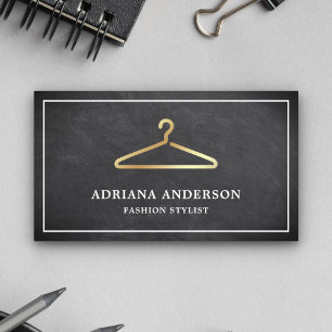 Tarjeta De Visita Chalkboard Gold Clothes Hanger Fashilist Stylist