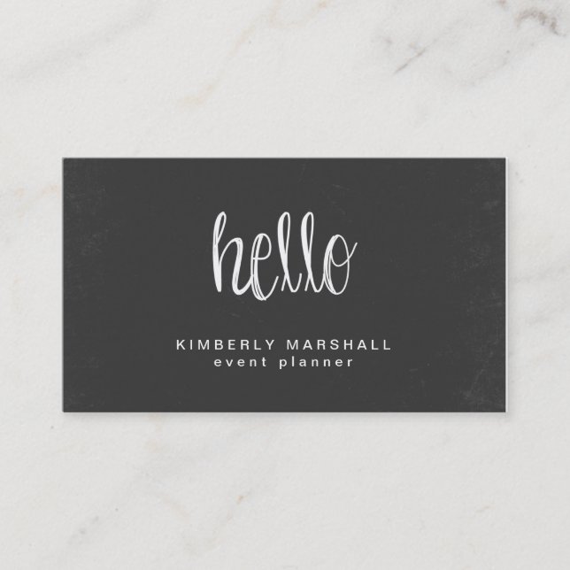 Tarjeta De Visita Chalkboard Hello Business Cards (Anverso)