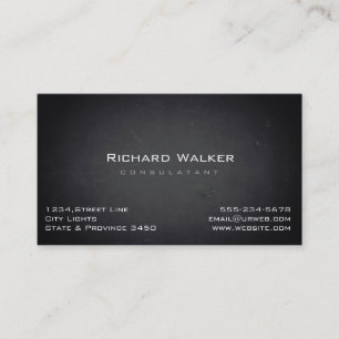 Tarjeta De Visita Chalkboard Profesional elegante placa negra simple