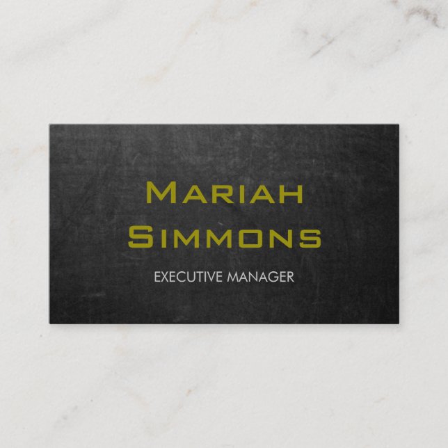 Tarjeta De Visita Chalkboard Profesional White Contemporary Manager (Anverso)