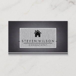 Tarjeta De Visita Chalkboard Real Estate Professional Linen