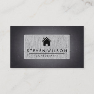 Tarjeta De Visita Chalkboard Real Estate Professional Linen