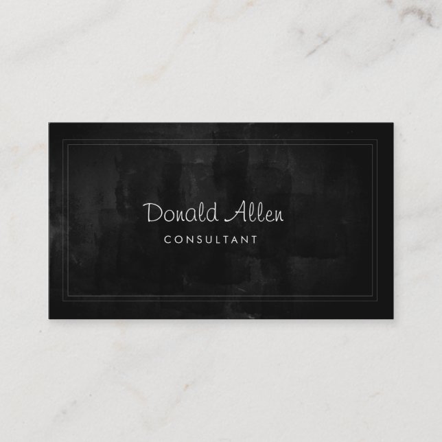 Tarjeta De Visita Chalkboard Retro Black Professional Classic (Anverso)