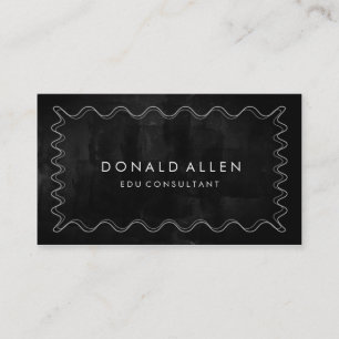 Tarjeta De Visita Chalkboard Retro Curva Profesional Classic