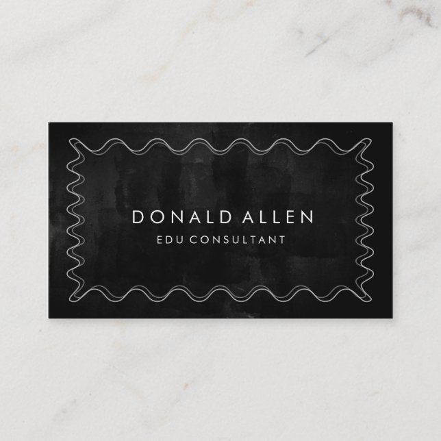 Tarjeta De Visita Chalkboard Retro Curva Profesional Classic (Anverso)